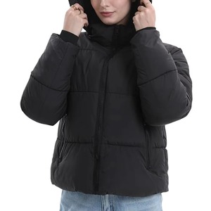 Custom Printed Full Zip <b>Women</b> Puffer <b>Jacket</b> Winter Warm Quilted <b>Lightweight</b> Windproof <b>Hooded</b> Padded Outerwear Parka Wear - Product Image 4