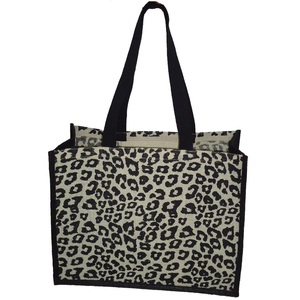 Bolsa de Playa Ecológica de Moda con Estampado Animal, Bolsillo Interior con Cremallera, Asa Larga de Algodón, Yute Laminado PP - Product Image 1
