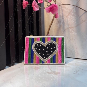 Sac à main de soirée miniature fait main avec perles, pochette élégante en perles, sac de mode pour femmes, mariage, fête et célébrations - Product Image 3