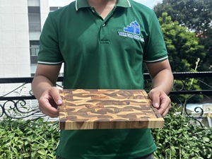 <b>Wooden</b> Rectangle Chopping Block Anti-Slip Single <b>Piece</b> Package Made in VietNam - Product Image 4
