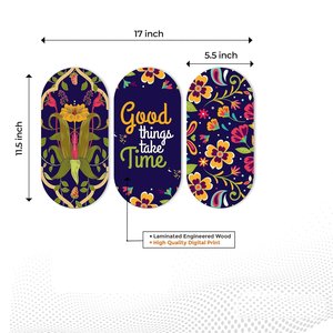 Autocollant mural floral bohème avec citation positive, décoration artistique en bois pour bureau et hôtel - Product Image 5