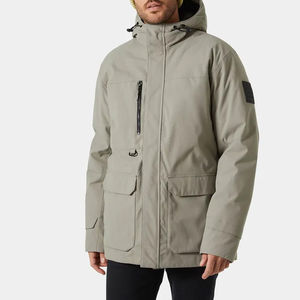 Men's Hooded Jacket Long Sleeve <b>Waterproof</b> Solid Color Casual <b>Winter</b> <b>Coat</b> with Zipper Closure and Pockets - Product Image 1