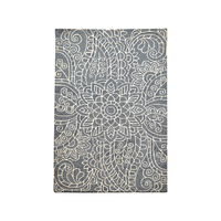 Vintage Böhmischer Paisley Blumen Handgetufteter Wollteppich Elegantes Mandala-Medaillon-Muster Schiefergrauer Teppich Umweltfreundlich