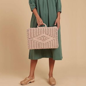 Ute-maleta de ratán rosa, maletín hecho a mano, organizador de sauce, cestas de maletero de almacenamiento con asa - Product Image 3