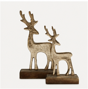 Handcrafted Gold Metal Christmas <b>Tree</b> Sculpture With Wooden Base Antique Gilded Finish <b>Tabletop</b> Norway Spruce For Luxury Holiday - Product Image 3