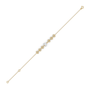 Bracelet à maillons en or jaune avec diamant taillé en triangle, bracelet chaîne classique pour femme - Product Image 3