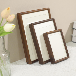 Distinct Mortise and Tenon Rounded Corner Photo <b>Frame</b> <b>Black</b> Walnut Solid Wood Children's Calligraphy Word Display Picture <b>Frame</b> - Product Image 5