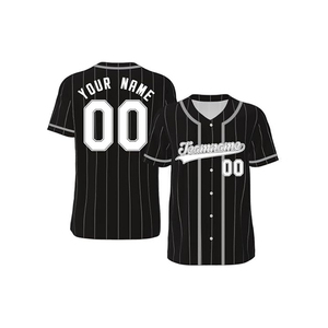 Premium Quality Unisex Baseball Jersey Breathable 100% Organic Cotton Silk Screen Printed V-neck Custom Logo Team Name Quick Dry - Product Image 1