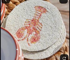 Elegant Handcrafted Embroidery <b>Beaded</b> <b>Coaster</b> with Intricate Floral Design for Stylish Table Décor - Product Image 1
