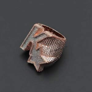 Lab Grown Diamond Dollar Sign <b>Ring</b> Rose Gold Statement <b>Ring</b> Iced Out Hip Hop Luxury Jewelry For <b>Men</b> Unisex Gift - Product Image 1