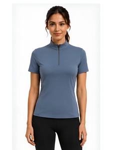 Camisetas de equitación para mujer, transpirables, de secado rápido, de algodón, profesionales, de diseño personalizado, de manga corta, para equitación - Product Image 1