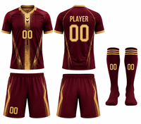 Conjunto de Camiseta y Pantalones Cortos de Fútbol Personalizados para Hombre, Sublimados, Cuello en V, 100% Poliéster, Uniforme de Fútbol para Adultos, Transpirable, Ecológico, Verano
