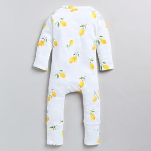 ชุดรอมเปอร์มีซิปพิมพ์ลายเลมอนน่ารักไม้ไผ่อีลาสเทนแบบมีซิป - Product Image 3