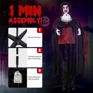 Decorazioni di Halloween per Esterni a Forma di Vampiro da 1,74 m, Decorazioni di Halloween di Qualità Premium per un Divertimento Spettrale! - Product Image 3