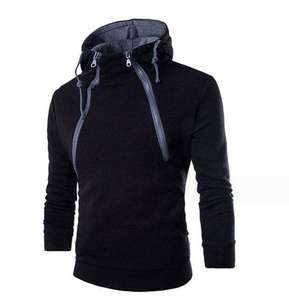 Sudadera con capucha y cremallera lateral, estilo slim fit, ropa técnica urbana para hombre, en oferta. - Product Image 3
