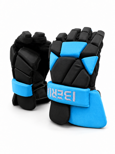 Custom Wholesale OME Professional Premium Black Blue Lacrosse <b>Gloves</b> for Men | Padded Protective Lacrosse <b>Gloves</b> - Product Image 1