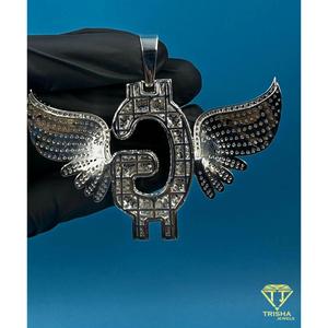 Winged "G " Letter Pendant <b>Iced</b> Out Hip Hop Necklace Bling <b>Chain</b> Gold Tone Fashion Jewelry Gift For Men Women - Product Image 3