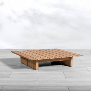 Mesa de Centro de Madera de Teca Sólida Hecha a Mano, Moderna, Minimalista, Ecológica y Duradera para Terraza de Hotel o Villa Contemporánea - Product Image 1