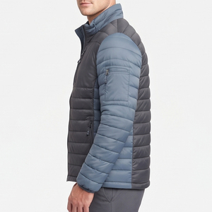 Veste matelassée en duvet pour homme, coupe ajustée, avec poche poitrine et col montant, pour l'hiver, style décontracté, vêtement d'extérieur - Product Image 2