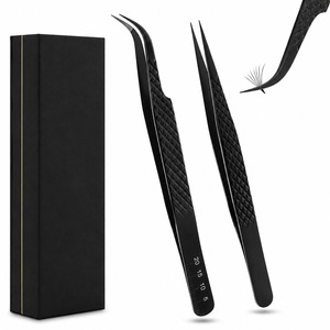 <b>Eyelash</b> Extension Tweezers Set Curved Straight Precision Lash Isolation <b>Applicator</b> with Luxury Gift Box - Product Image 4