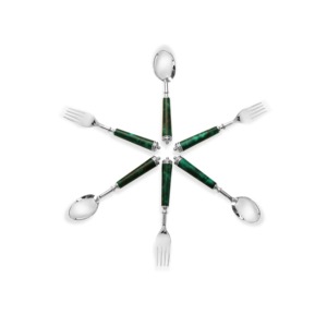 Ensemble de couverts en acier inoxydable doré avec manche en résine blanche, design moderne, passe au lave-vaisselle, durable pour la cuisine, la salle à manger, utilisation décorative - Product Image 2