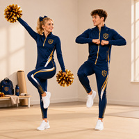 Set Pakaian Latihan Cheer Premium, Jaket Jersey Pakaian Latihan Cheerleading Custom, Pakaian Latihan Cheer