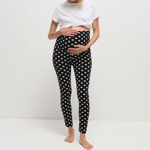 Pantalon de yoga de maternité respirant en nylon et élasthanne, grande taille, pour femmes enceintes, avec poches intégrées, vente en gros personnalisée - Product Image 1