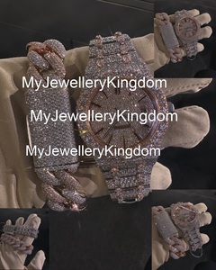 Reloj Mecánico Automático de Pareja Personalizado de Acero Inoxidable con Moissanita y Oro Rosa de 18K, Resistente al Agua 10 Bar, Caja Redonda - Product Image 2