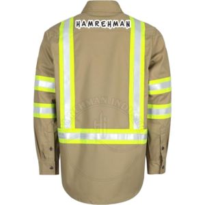 Chemises FR en coton ignifuge pour hommes, à manches longues, légères, grandes tailles, pour le soudage et la protection contre les flammes, vente en gros - Product Image 3