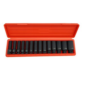 Jeu de douilles à chocs 14 pièces, embout 1/2 pouce, douilles profondes 12 points - Product Image 1