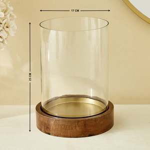 Modern Natural Wood Tea Light Holder with Wooden Base | Handmade Luxury Candle <b>Lantern</b> for Home Decor & Christmas - Product Image 5
