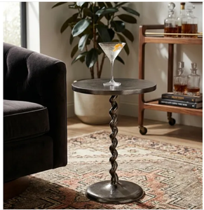 Metal <b>Side</b> <b>Table</b> <b>Round</b> Coffee <b>Table</b> Twisted Iron Accent <b>Table</b> for Living Room Bedroom - Product Image 6