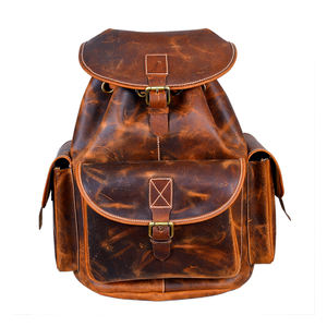 Sac à dos en cuir véritable de haute qualité, multi-usages, pour ordinateur portable, voyage, école, bureau, affaires - Product Image 1