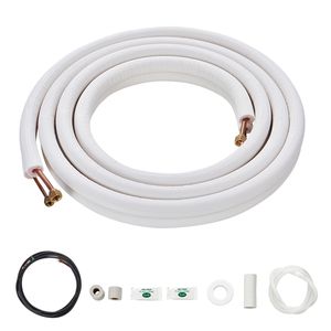 Set di tubi in rame da 16FT per mini-split, 1/4'' 3/8'' D.E., con isolamento a triplo strato per sistemi HVAC AC/Riscaldamento in PU - Product Image 1