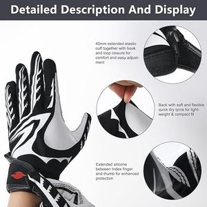 Gants de football américain personnalisés, fabricant OEM, respirants, antidérapants, pour hommes, femmes et jeunes. - Product Image 3