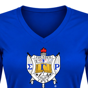 T-shirt à manches longues pour femme Sigma Gamma Rho, col rond, en coton, avec lettres de sororité grecque personnalisées, style streetwear décontracté, vente en gros - Product Image 3