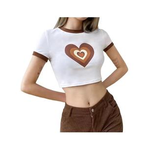 Meilleurs t-shirts courts pour femmes en coton/fibre de bambou, couleurs attrayantes, nouveaux modèles très vendus, t-shirts courts pour femmes imprimés en sérigraphie - Product Image 4