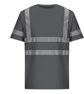 Chemise de travail à manches courtes en polyester à séchage rapide, haute visibilité, t-shirt de sécurité réfléchissant avec bandes réfléchissantes - Product Image 4