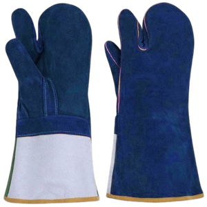 Reinforced Cowhide Split Leather Oven <b>Gloves</b> Reflective Safety Cuff General Purpose Industrial Construction Safety Bakery <b>Gloves</b> - Product Image 2