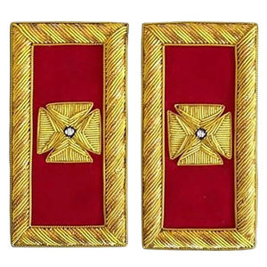 Épaulettes dorées brodées à la main, insignes de grade personnalisés pour uniformes de cérémonie et de défilé - Product Image 3