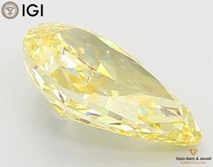 Diamant de 2,00 carats avec certificat IGI, cultivé en laboratoire CVD, taille poire, clarté VVS2, couleur jaune vif fantaisie, pour centre de bague - Product Image 5