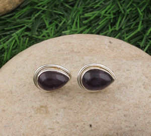 Boucles d'oreilles pendantes en améthyste naturelle, argent sterling 925, forme goutte d'eau, bijoux de luxe, pierre de naissance de février, vente en gros - Product Image 5