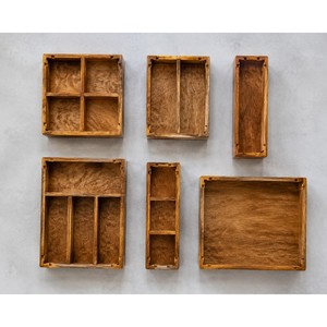 Juego de bandejas organizadoras modulares de madera de mango |   Soluciones de Almacenamiento al por Mayor - Product Image 4