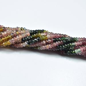 Cuentas de turmalina natural facetadas en forma de rondel de 4-5 mm, hilo de cuentas rondel para la fabricación de joyería, suministros al por mayor. - Product Image 4