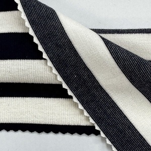 Pont De Roma tricoté polyester rayonne tissu extensible à prix compétitif avec des t-shirts pour garçons à rayures de teinture de fil - Product Image 2