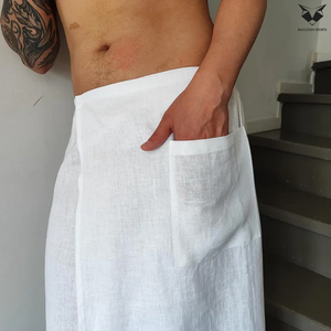 Pantalón Islámico Izar para Hombre, Estilo Lungi con Bolsillo con Cremallera, Cintura Elástica, Mezcla de Algodón, Suave y Cómodo, Faja Musulmana para la Cintura - Product Image 3