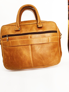 India Wholesale High Quality Genuine Leather <b>Laptop</b> Messenger <b>Bag</b> Zipper Waterproof <b>14</b> Inch for Travel Work Outdoor Use for Men - Product Image 3