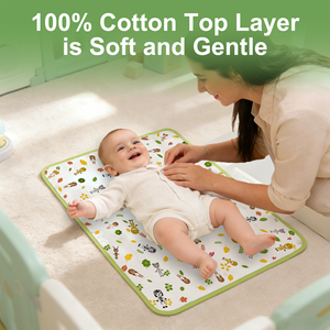 Protège-matelas imperméable en coton à imprimé animal, lavable et réutilisable, pour bébé, tout-petit et enfant - Product Image 3