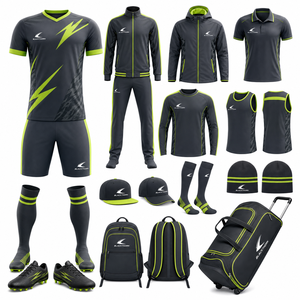 Latest Sportswear Soccer Uniform Bundle Deal Package Soccer Jersey Shorts <b>Coaches</b> Jackets Quarter Zip Top Breathable - Product Image 2