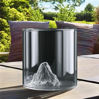 Mug à thé moderne en verre borosilicate, motif uni, construction à paroi simple, compatible micro-ondes et lave-vaisselle, 13-16 oz, écologique